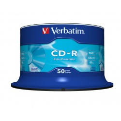 100 CD -R VERBATIM EXTRA PROTECTION 100 % VERGINI VUOTI 52X 700 mb cdr per AUDIO VIDEO
